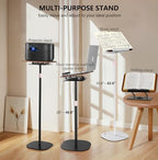 2-in-1 Adjustable Floor & Desktop Music Book Stand, Black - Image 3