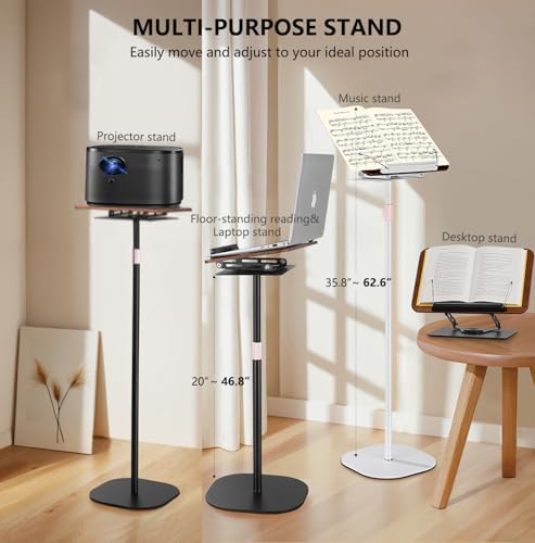 2-in-1 Adjustable Floor & Desktop Music Book Stand, Black - Image 3