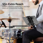 elitehood 12in Long Arm iPad Mic Stand Mount for Microphone Music Stand - Image 2
