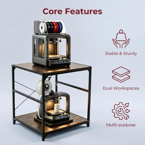 3D Printer Stand with Double-Layer Desk, Heavy Duty 3D Printing Table - Image 3