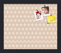 PinPix 14x12 inch Cork Bulletin Board. This Decorative Framed Pin Board Comes with Diamond Pattern in Light Pink and Cream Design and Satin Black. Ideal for Home, Office Decor or School (PinPix-294) by PinPixBulletinBoards