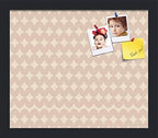 PinPix 14x12 inch Cork Bulletin Board. This Decorative Framed Pin Board Comes with Diamond Pattern in Light Pink and Cream Design and Satin Black. Ideal for Home, Office Decor or School (PinPix-294) by PinPixBulletinBoards