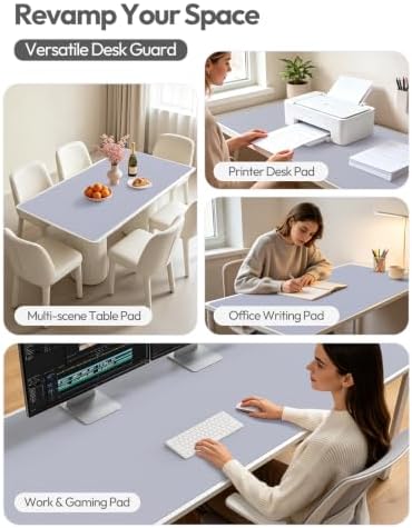 YSAGi Leather Desk Pad Protector, Office Desk Mat, Large Mouse Pad, Non-Slip PU Leather Desk Blotter, Laptop Desk Pad, Waterproof Desk Writing Pad for Office and Home (Soft Lavender,47.2" x 23.6") - Image 6
