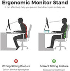 loukin Dual Monitor Stand Riser for Desk, 43.6"×8.2" Computer Stand, Black - Image 6