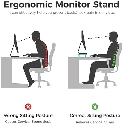 loukin Dual Monitor Stand Riser for Desk, 43.6"×8.2" Computer Stand, Black - Image 6