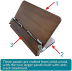 Wooden Book Stand, Crack-Resistant Design, 13" x 9" (Solid Wood) - Image 4