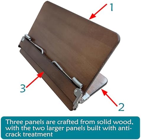 Wooden Book Stand, Crack-Resistant Design, 13" x 9" (Solid Wood) - Image 4