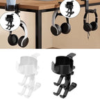 Multi Functional Desk Organizers with Cup Holder, Headphone Hooks, and Detachable Drawer for School and Home Rotating Pencil Holder - Image 2