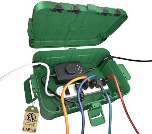 Flemoon Large Outdoor Electrical Box, IP54 Waterproof Extension Cord Cover by FLEMOON