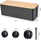 Tuwechen Cable Management Box, Wooden Style Large Cord Organizer Box - Image 2
