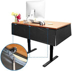 Mount-It! Under Desk Modesty Panel for Office Desks and Sit Stand Workstations [60 Inches Wide] Mesh Organizer Pockets for Cables and Wires (Black) - Image 6