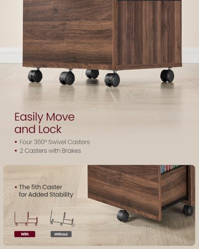 VASAGLE 2-Drawer File Cabinet, Small Rolling Filing Cabinet - Image 5