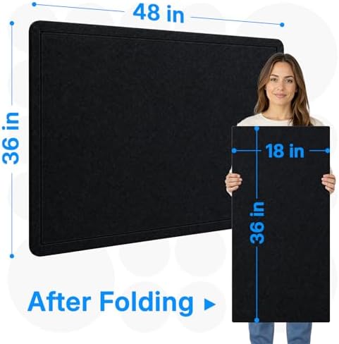 OWLKELA Felt Bulletin Board, 48x36 Inch, Black - Image 2