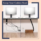 Large Cable Management Box, Wood Wire Organizer & Power Strip Cord Hider - Image 6