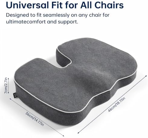 Seat Cushion,Memory Foam Office Chair Cushion Tailbone Sciatica Pain Relief - Image 2