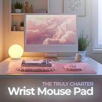 Premium Quality Cloud Wrist Rest Keyboard & Mouse Pad Set – Ergonomic Memory Foam Desk Accessories with Wrist Support for Office & Gaming – Pink - Image 3