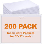 Outus 200 Pack 5 x 7 Inch Self Adhesive Label Pockets Bin Labels by Outus