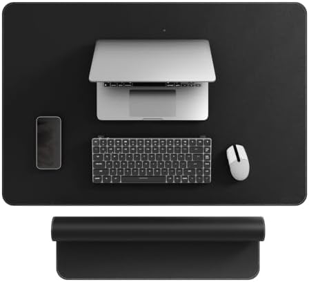 Mydours 36" x 24" XL Large Desk Mat - PU Leather Full Desk Mouse Pad, Black by Mydours