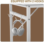 47 Inch Computer Desk for Home Office, Modern Writing Study Table Simple Modern Style for Bedroom Small Space, Large Work Desks with Side Bag and 2 Hooks for Home Work Study Writing - Image 5