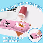 Pink World Map Desk Mat Set Travel Route Large Mouse Pad with Wrist Rest 4in1 Desk Mat for Desktop Ergonomic Keyboard Wrist Support Anti-Slip Computer Ergonomic Mouse Pad Home Office Gaming - Image 5