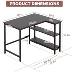 FDW L-Shaped Gaming Desk 39 Inch Computer Desk Corner Desks with Reversible Side Storage Shelves Study Desk Metal Frame PC Work Table for Home Office Dorm Sturdy Writing Workstation, Black - Image 3