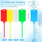 500 PCS Plastic Shipping Tags 1.46" x 2.48" Waterproof Tags Multicolored - Image 2
