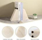 Koville Marble Bookends for Shelves, Large Bookends for Heavy Books, Non-Slip 7Lbs Stone Book Ends for CD/Movies, Modern Decorative Bookends for Shelves Table Home Decor(Navona) - Image 4