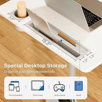 28" Mobile Standing Desk with Cup Holder & Widened Slots - Image 4
