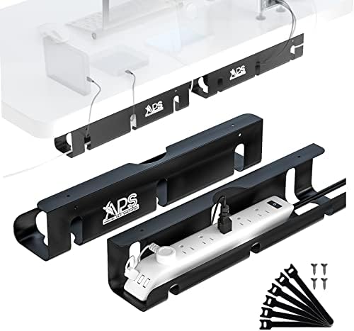 Qiyuan Under Desk Cable Management Tray, 2-Pack No-Drill 16" Cord Organizer by QIYUANAmphibiousPowerSystem