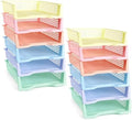 Set of 12 Pastel Turn in Trays for Teachers Stackable Classroom Paper Letter Trays Plastic Classroom Desk Letter Organizer Tray Storage Baskets for Library, Drawers, Office, Home by CHUNNIN