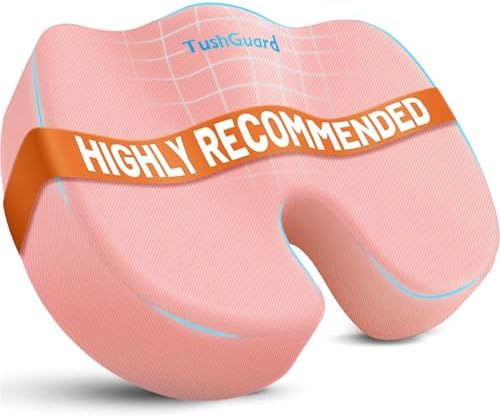 TushGuard Memory Foam Seat Cushion for Office Chair, Car Seat, Pink, XXL by TushGuardSeatCushonsPillows