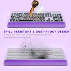 KOPJIPPOM Silent Wireless Keyboard and Mouse Combo - Keyboard with Large Print Cover, 2.4GHz Full-Sized Ergonomic Keyboard with Wrist Rest and Mouse for Laptop, PC, Notebook, Desktop - Image 2
