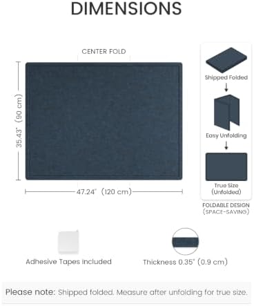 Fluxynara 47.2" x 35.4" Large Bulletin Board, Carbon Blue - Image 2