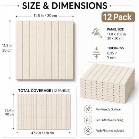 Stripe Felt Bulletin Board Tiles, Cork Board Alternative 48 x 36 in - Image 2