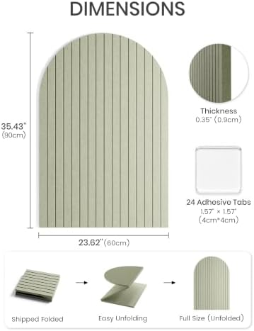 Large Arched Felt Bulletin Board 35.4''×23.6'', Sage - Image 3