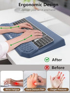 2-in-1 Ergonomic Keyboard Stand with Wrist Rest, Blue - Image 2