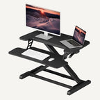 SANODESK Standing Desk Converter 28" Desk Riser for Home Office, Compact Sit Stand Desktop Workstation for Laptop & Monitor, Ergonomic Height Adjustable Riser, Black by sanodesk