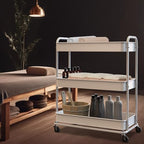 Simple Houseware 26" Extra-Wide 3-Tier Heavy Duty Metal Utility Cart, White - Image 7