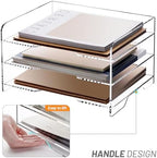 SANRUI Acrylic Paper Organizer Letter Tray, 3 Tier Enlarged File Holder - Image 3