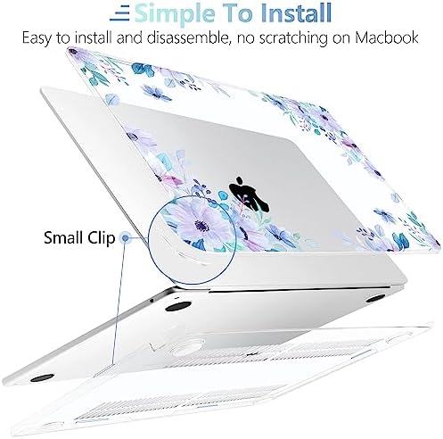 MEEgoodo for M5/M4/M3/M2 MacBook Air 15 inch Case 2026 2025 2024 2023, Case Fit Model (A3448/A3241/A3114/A2941) for MacBook Air 15.3 inch, Soft Purple Floral - Image 5