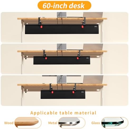 Under Desk Cable Management Tray No Drill, 28Inch Cable Management,Black - Image 5