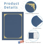 HAUTOCO 120 Pack Certificate Holders, Navy Blue Diploma Holders, Document Award Covers Certificate Folders with Gold Foil Border for 8.5x11 Letter Size - Image 3