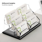 SANRUI Acrylic Black Business Card Holder Clear Desk Display Stand 6 Slot - Image 7