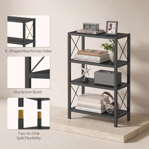 HOOBRO Desk Shelf, 4 Tier Stackable Desktop Bookshelf, Small Bookcase - Image 6