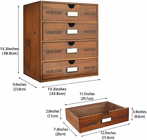 Large Wooden Drawers Wooden Box with Drawer Brown - Image 3