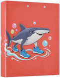 ALAZA Tralalero Tralala Meme Italian Brainrot Shark 5 3 Ring Binder 1.5 Inch Three Ring Office Binders w/clipboard & 3 Pockets, Hold 200 Sheets, 2 pcs by ALAZA