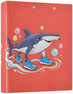 ALAZA Tralalero Tralala Meme Italian Brainrot Shark 5 3 Ring Binder 1.5 Inch Three Ring Office Binders w/clipboard & 3 Pockets, Hold 200 Sheets, 2 pcs by ALAZA