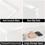LEKETREE Acrylic Monitor Stand , Clear Monitor Stand for Desk, Computer Accessories for Home Office, Desk Organizer Shelf for Laptop, PC, Multi Media and more - Image 6
