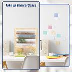 EASEPRES Desk File Organizer Mesh 6-Tier, Hanging Wall Mount Document Organization Stand, Desktop Vertical Mail Paper Folder Holder Rack with Bottom Tray for Office Home Cubicle Countertop, Gold - Image 2