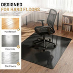 Black Hardwood Floor Chair Mat, Heavy Duty Plastic Desk Protector - Image 4